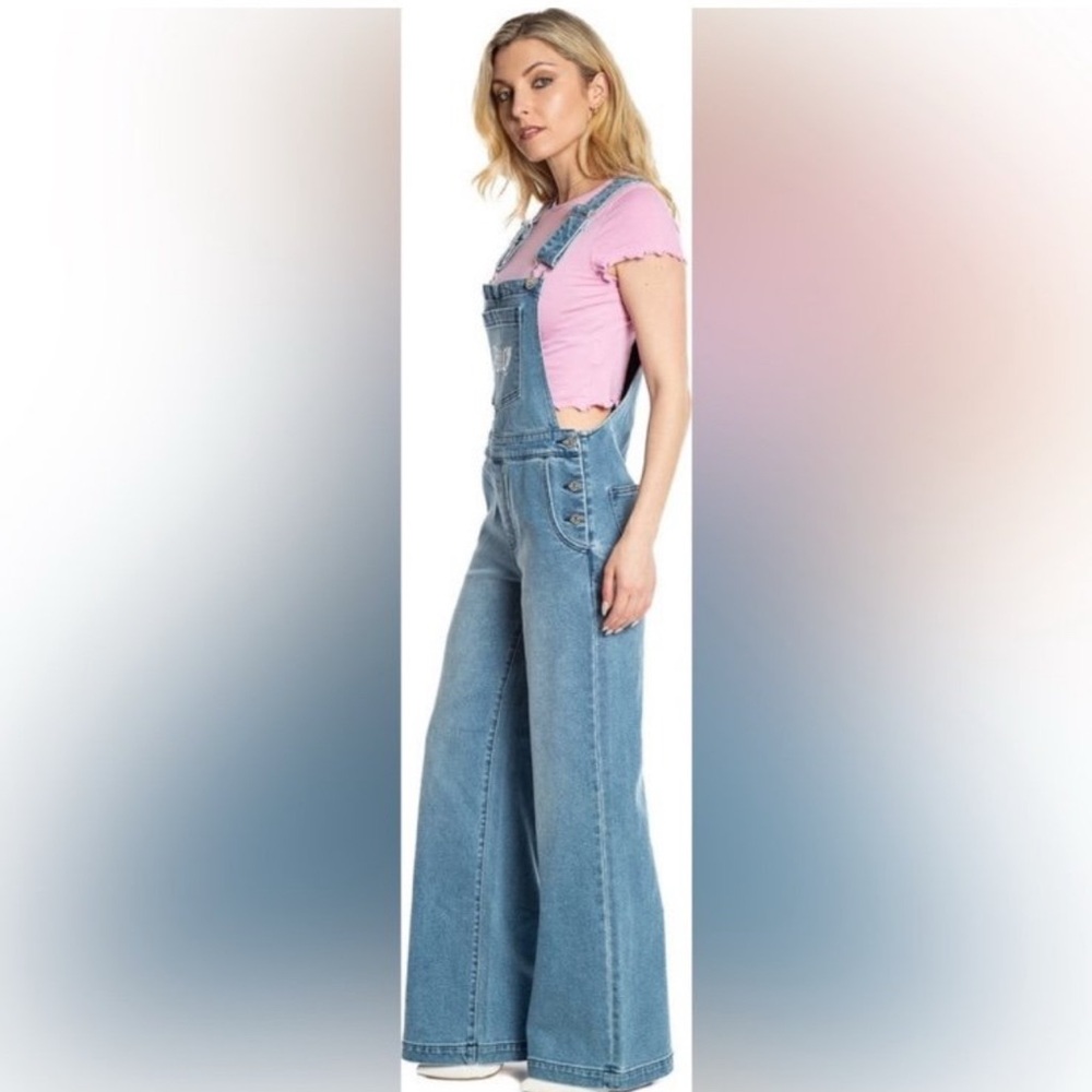 Juicy Couture Size Small Wide Leg Overall NWOT Medium Wash new never worn